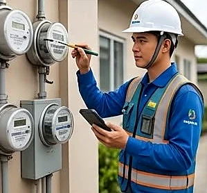 Illustrative electricity meter reading field activity